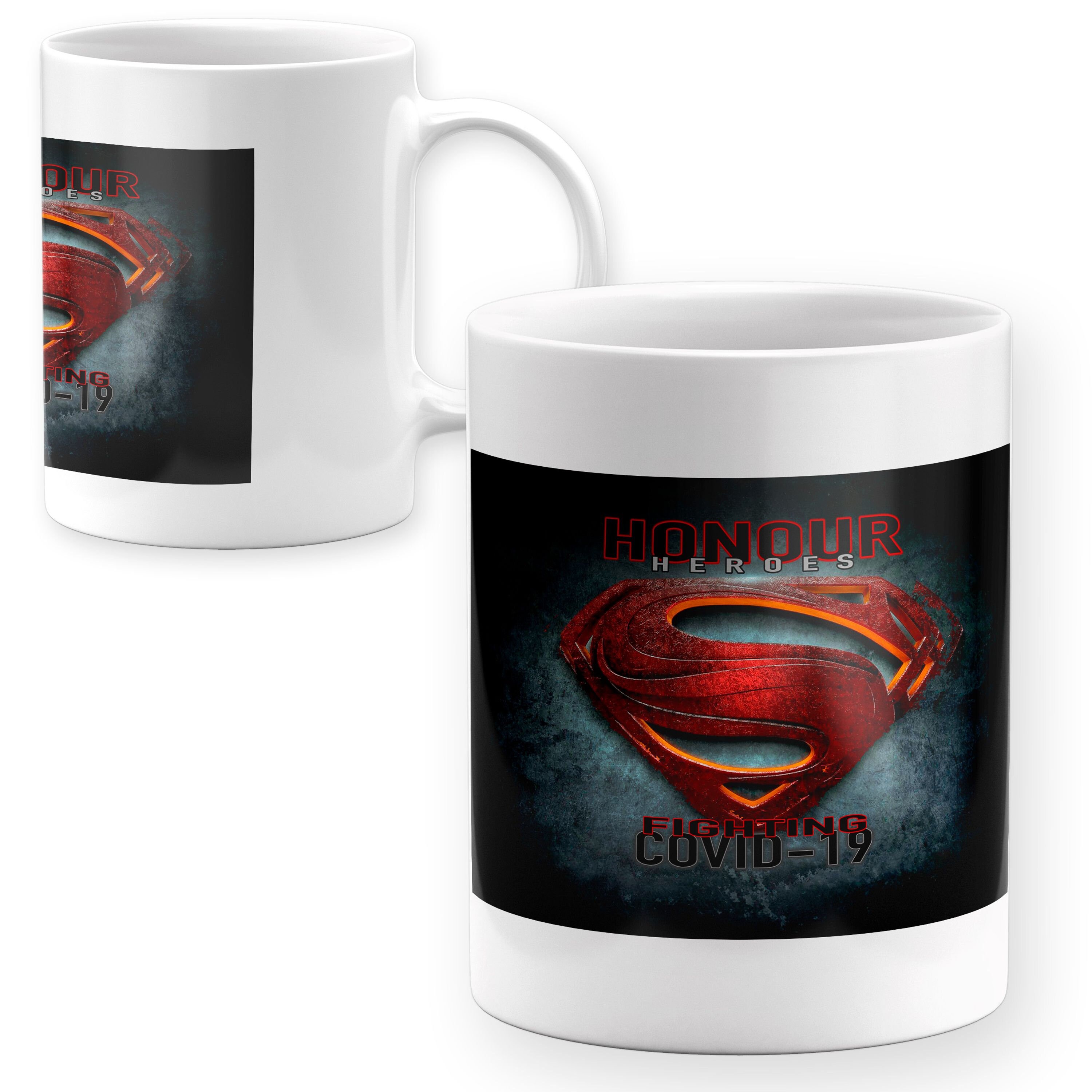 Becher Kaffee Tasse C19 Corona Heroes Mann Helden ehren