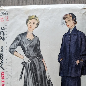 Simplicity 2966 | Bust 30 | Maternity Dress and Jacket | Vintage 1940s Sewing Pattern