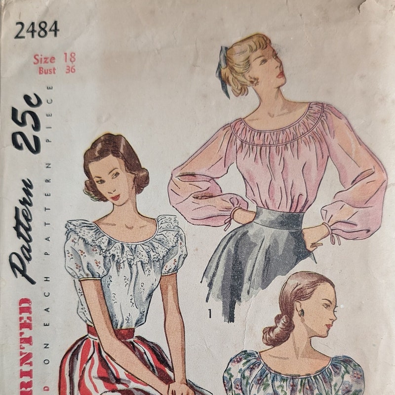 1940s Blouse Pattern Etsy
