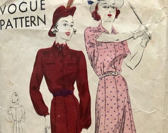 Vogue 8134 | Bust 32 | Dress | Vintage 1930s Sewing Pattern