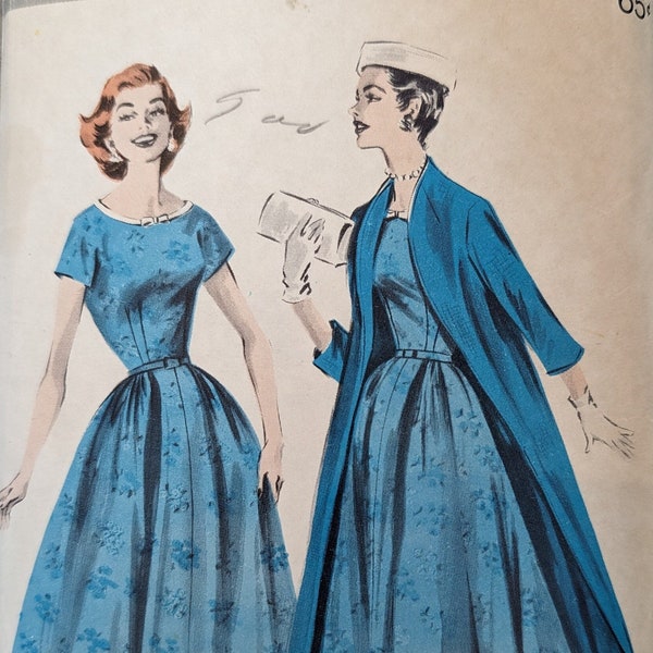 Butterick 8086 | Bust 34 | Dress and Coat | Vintage 1950s Sewing Pattern