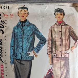 Simplicity 4871 | Bust 34 | Suit | Vintage 1950s Sewing Pattern