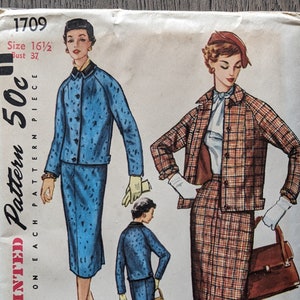 Simplicity 1709 | Bust 37 | Ladies&#39; Suit | Vintage 1950s Sewing Pattern