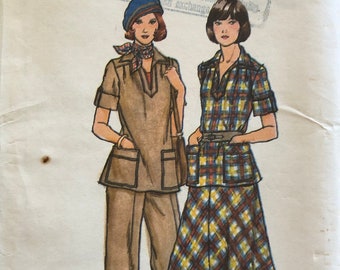 Butterick 4797 | Bust 34 | Top, Skirt and Pants | Vintage 1970s Sewing Pattern