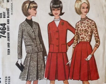 McCall's 7464 | Bust 30 | Jacket, Skirt, and Blouse | Vintage 1960s Sewing Pattern