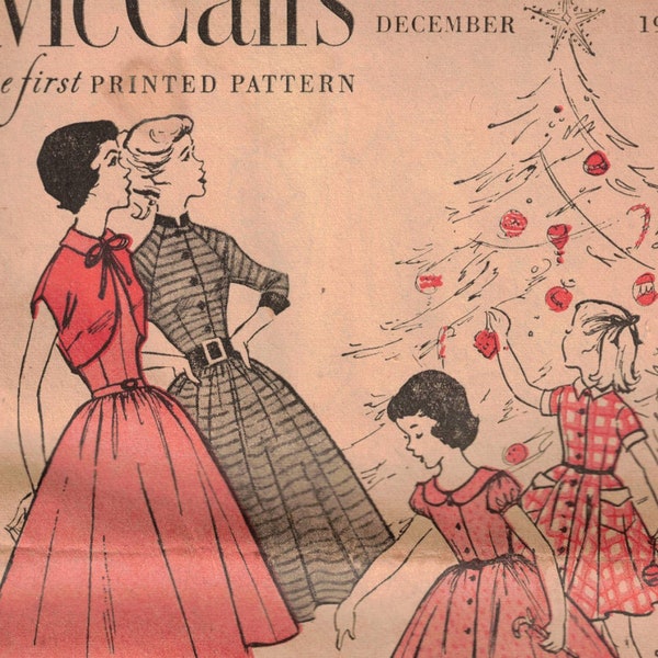 Vintage 1950s McCall Sewing Pattern Booklet Flyer Catalogue December 1952 - PDF DOWNLOAD