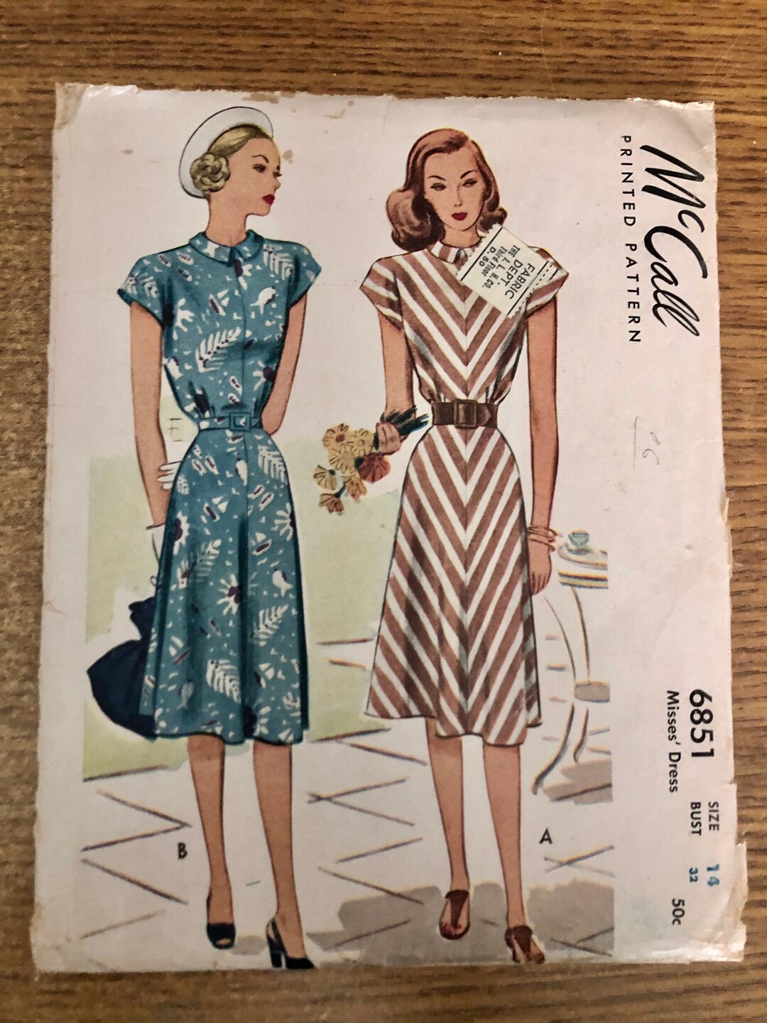 1950's McCall's Nightgown Pattern - Bust 32