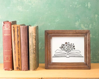 Digital Download - Wildflower Book Art Print - Quote - Literary Wall Decor - 5x7 - 8x10