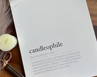 Candleophile - Candle Lover - Literary Wall Art - Logophile - Dictionary Art