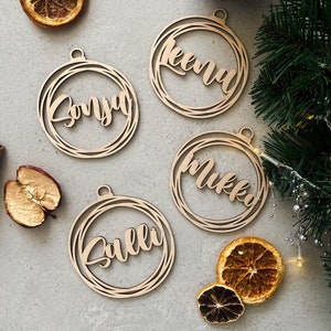 Personalized Wooden Christmas Baubles: Birch Plywood Ornaments