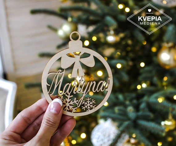 Custom Christmas baubles personalized CHRISTMAS pendants in wood ornament laser cut names CHRISTMAS gift tags with name wood Christmas Decor