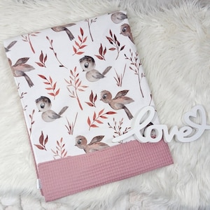 Baby blanket / cuddly blanket bird stroller blanket