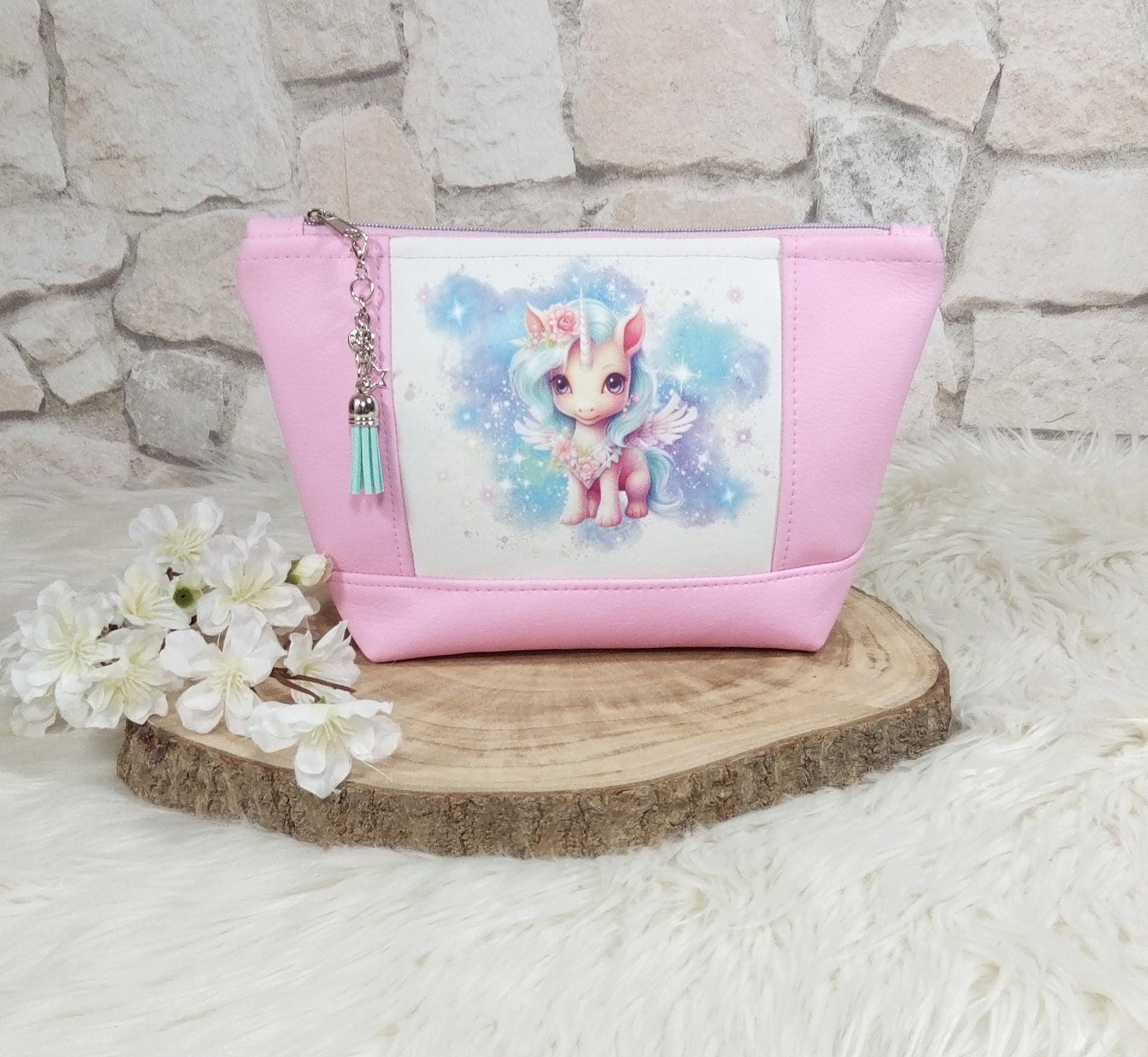 Knuddelhorn® Kosmetiktasche Mit Einhorn-Motiv – Personalisierbar Mit Namen | Aus Baumwolle, 22 X 16,5 Cm