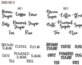 Customizable Kitchen & Pantry Labels | DECAL ONLY