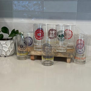 Assorted College University 16 Oz. Glass Cups | Set of 10