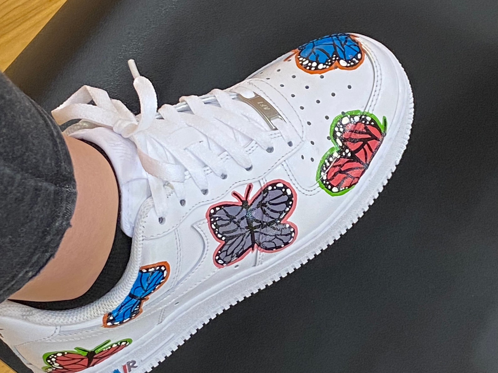 Multicolored Butterfly hand painted custom air force ones | Etsy
