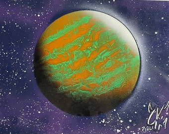 Green & orange planet