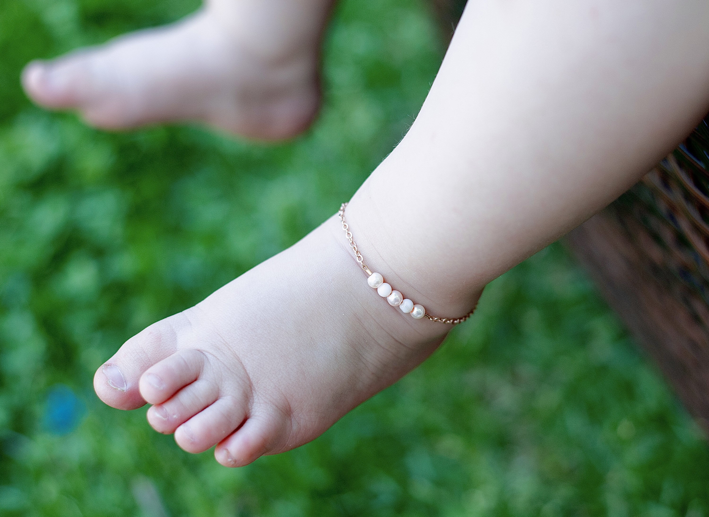 Gold leg chain for baby girl best sale