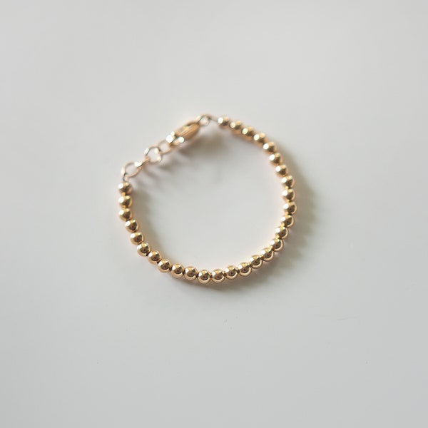 Gold baby bracelet | 14k Gold filled | Beaded bracelet | Babies Toddlers and Children