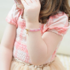 Pink Beaded Bracelet / Valentines Day Jewelry / Baby and Kids Accessories / Bracelets for kids and moms