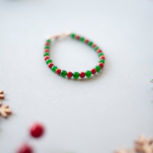 Holly / Weihnachten Armband / rot und grün / Kleinkind Todder und Kinder