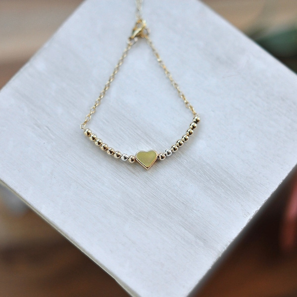 ONE add on, gold heart bracelet for Mom and kids, minimalist bracelet, Mommy and me matching jewelry, add on bracelet