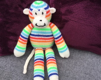 Hand knitted monkey - colour choices available