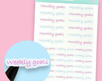 Monthly And Weekly Goal Setting Planner Sticker Sheet