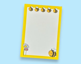 Cute Bumblebee A6 Notepad, 50 Tearable Pages