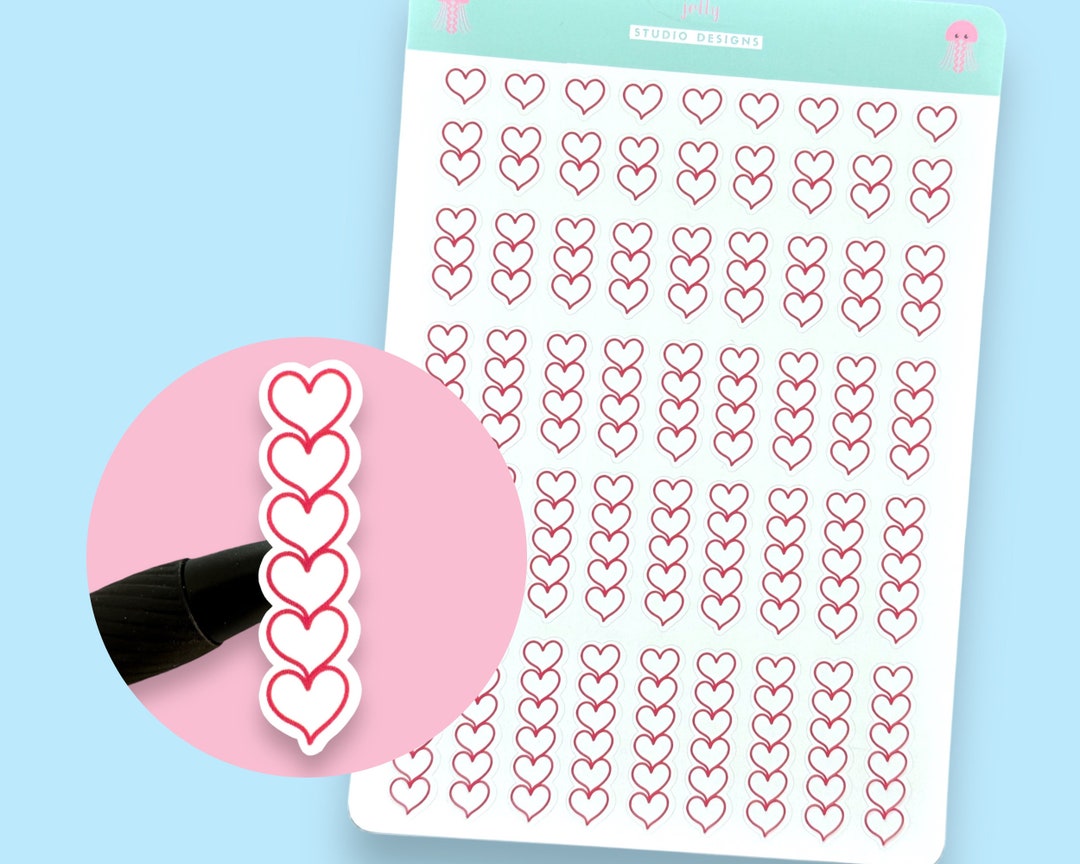 Mini Magenta Pink Heart Checkbox Planner Sticker Sheet - Etsy