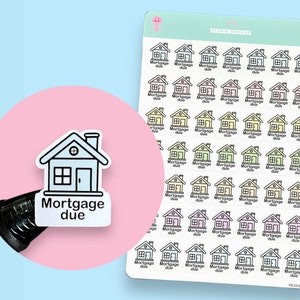 Pastel hypothekenfällige einfache Icon-Sticker, 49 Sticker pro Blatt