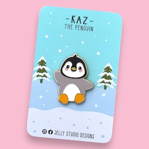 Kawaii Penguin Hard Enamel Pin, Cute Penguin, Baby Penguin, Gold Enamel Pin, Emperor Penguin Pin