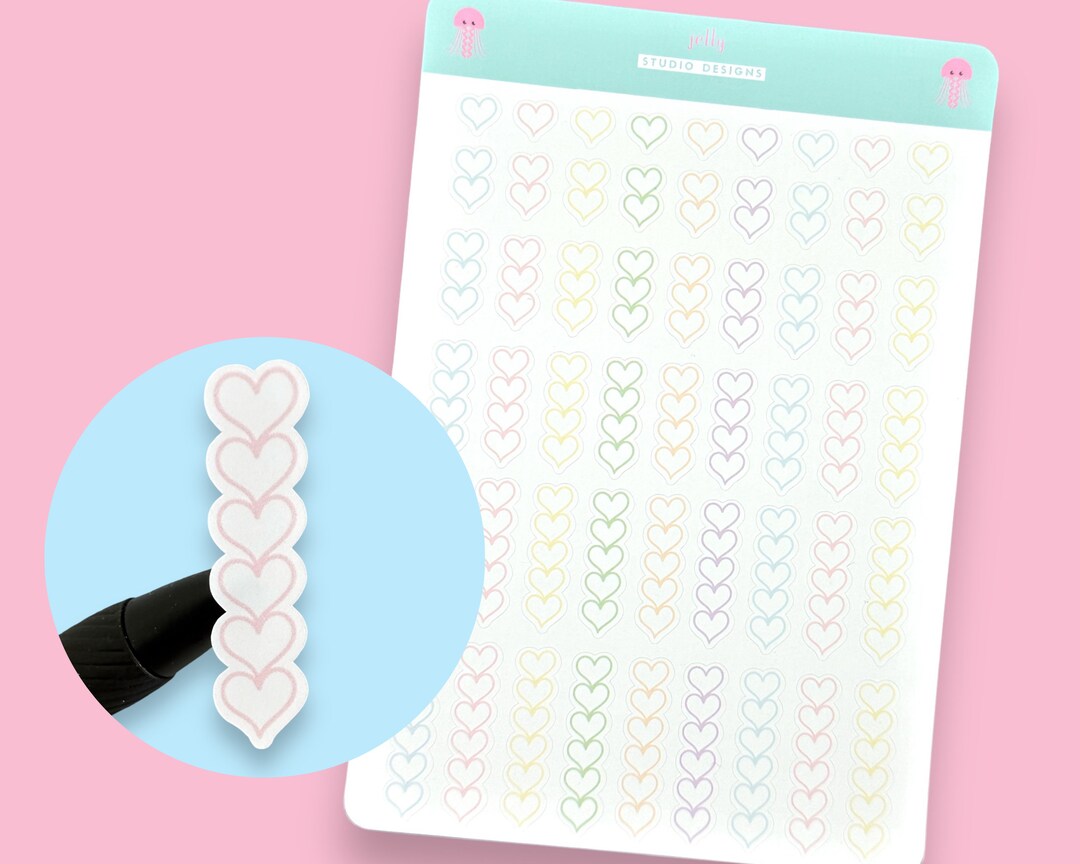 Mini Pastel Heart Checkbox Planner Sticker Sheet - Etsy