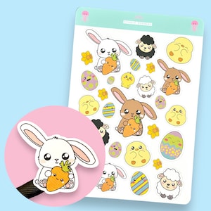 Niedlicher Oster Charaktere Sticker Bogen