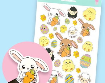 Cute Easter Characters Sticker Sheet