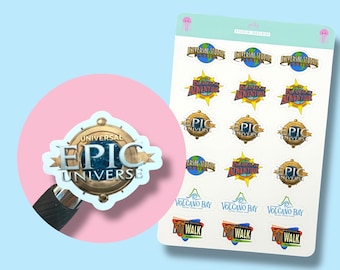 Orlando Holiday/Vacation Planning, 4 Park Universal Resort Trip Planning Sticker Sheet