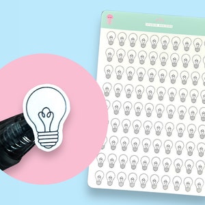 Glühbirne Planer Sticker, 90 Sticker pro Seite