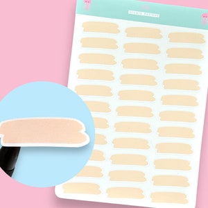 Functional Blank Orange Pastel Brush Strokes Planner Stickers