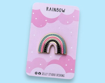 Boho Rainbow Hard Enamel Pin