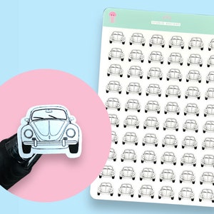 Einfache Auto-Icon-Planeraufkleber, 60 Aufkleber pro Blatt