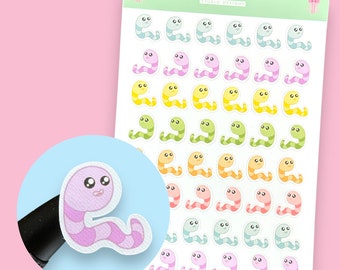Cute Worming Treatment Reminder Planner Sticker Sheet, Kawaii Pastel Stickers, Pet Care Stickers