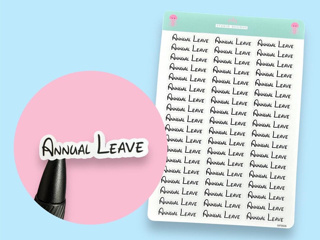 Annual Leave Script Planner Stickers, 54 Stickers per Sheet, Narrow/fun ...