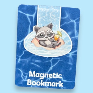 Cute Raccoon Magnetic Bookmark