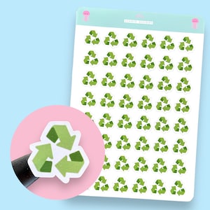 Grüne Pfeile Recycling-Sammlung Erinnerungsplaner-Aufkleberblatt