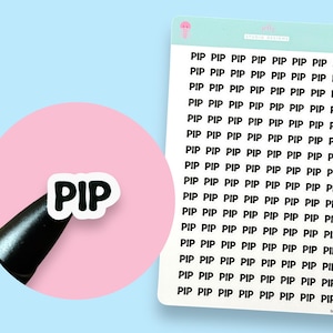 PIP/Personal Inbezug auf Selbstständigkeit Zahlung Planer Sticker, 128 Sticker pro Blatt, Chunky Schriftart