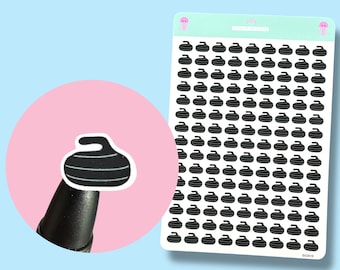 Curling Stone Icon Planner Stickers, 135 Stickers Per Sheet