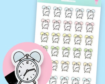 Alarm Clock, Daily Schedule, Pastel Planner Sticker Sheet