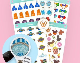 Orlando Park Planning, Magical Snacks Planner Stickers And Washi Tape Gift Set/Bundle, Mouse Ears, Florida Holiday/Vacation Planning