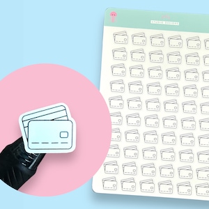 Kreditkartensymbol Planer Sticker, 60 Sticker pro Blatt