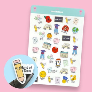 Schuljahr Ereignisse Planer Sticker Blatt